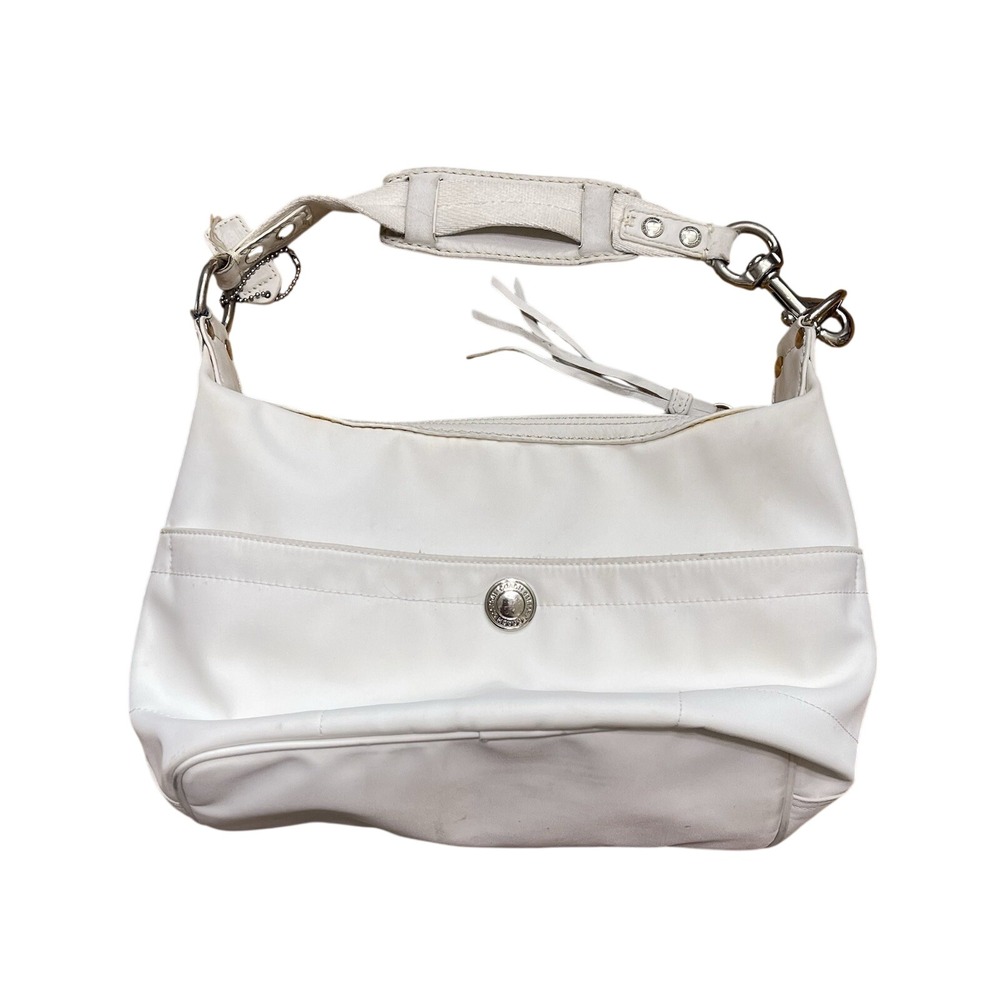 VTG Y2k Coach 4984 Hampton Hobo Optic White Nylon‎ Shoulder Bag Purse Bratz SoHo
